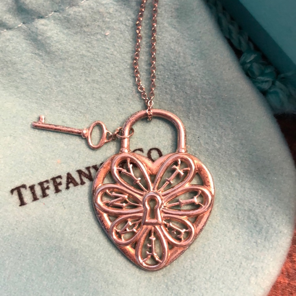 Tiffany & Co. Retired Filigree Heart Necklace